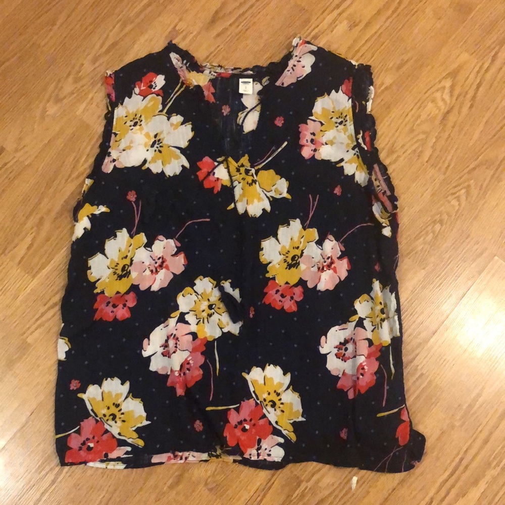 Vivid floral tank with tassels; Old Navy (L)